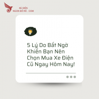 5 Lý Do Bất Ngờ Khiến Bạn Nên Chọn Mua Xe Điện Cũ Ngay Hôm Nay!